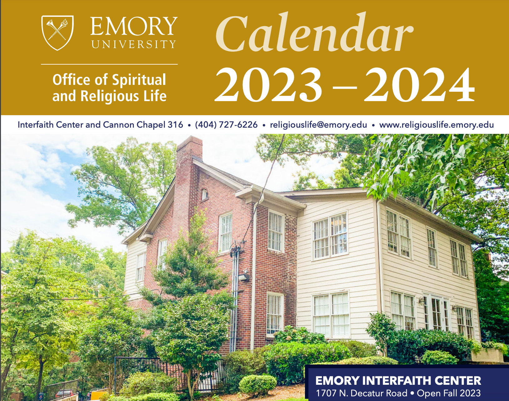 ORSL 2023-2024 Calendar with the Cannon Chapel on the cover