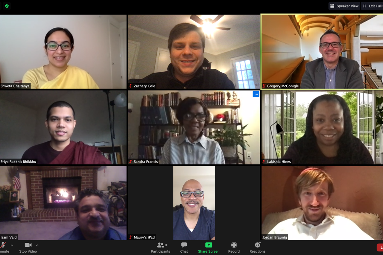 chaplains and staff on zoom call