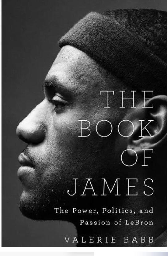 book cover with LaBron James in profile
